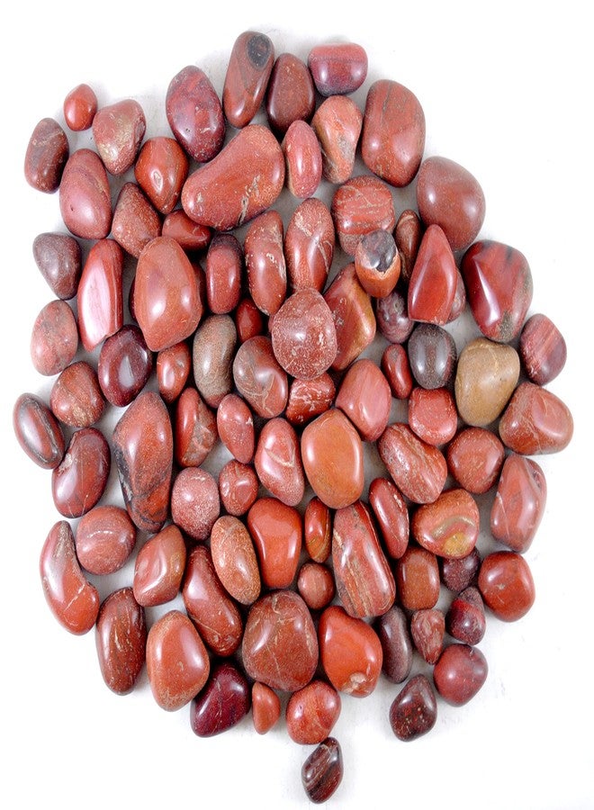 Schmick Pebbles for Decoration - Red Jasper Pebbles Stones for Fish Tank Aquarium, Fountain, Table Decor - Decorative Stones and Pebbles, Vase Fillers - Pebbles for Plants Pots and Home/Garden Decor (900 Grams, Red Jasper) - Image 2